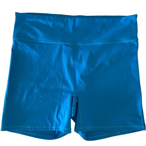 Fabletics Motion 365 Size 4X High-Waisted Blue Bike Shorts  6" Inseam - Picture 1 of 10